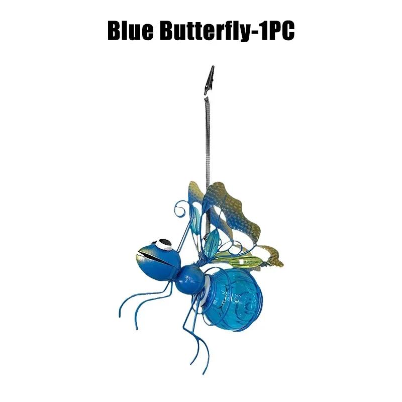 Solar Iron Insect Statue With LED Fairy Light Outdoor Waterproof Hanging Tree Ornament For Fence Yard Courtyard Garden Art Decor