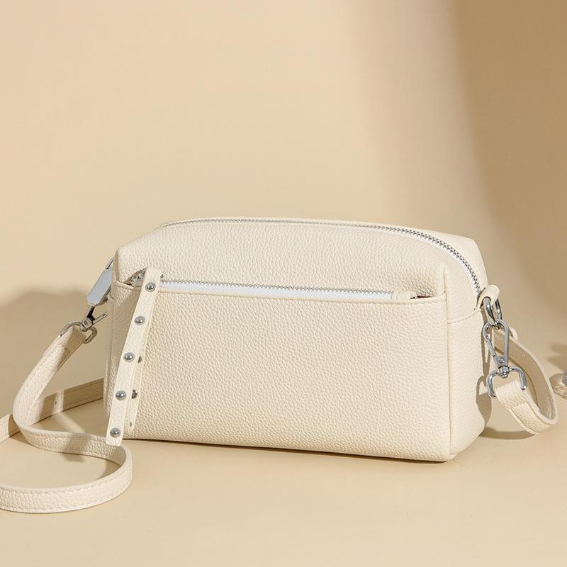 Сумка с узором личи, женская простая сумка-мессенджер на одно плечо, модная мягкая кожаная портативная маленькая квадратная сумка