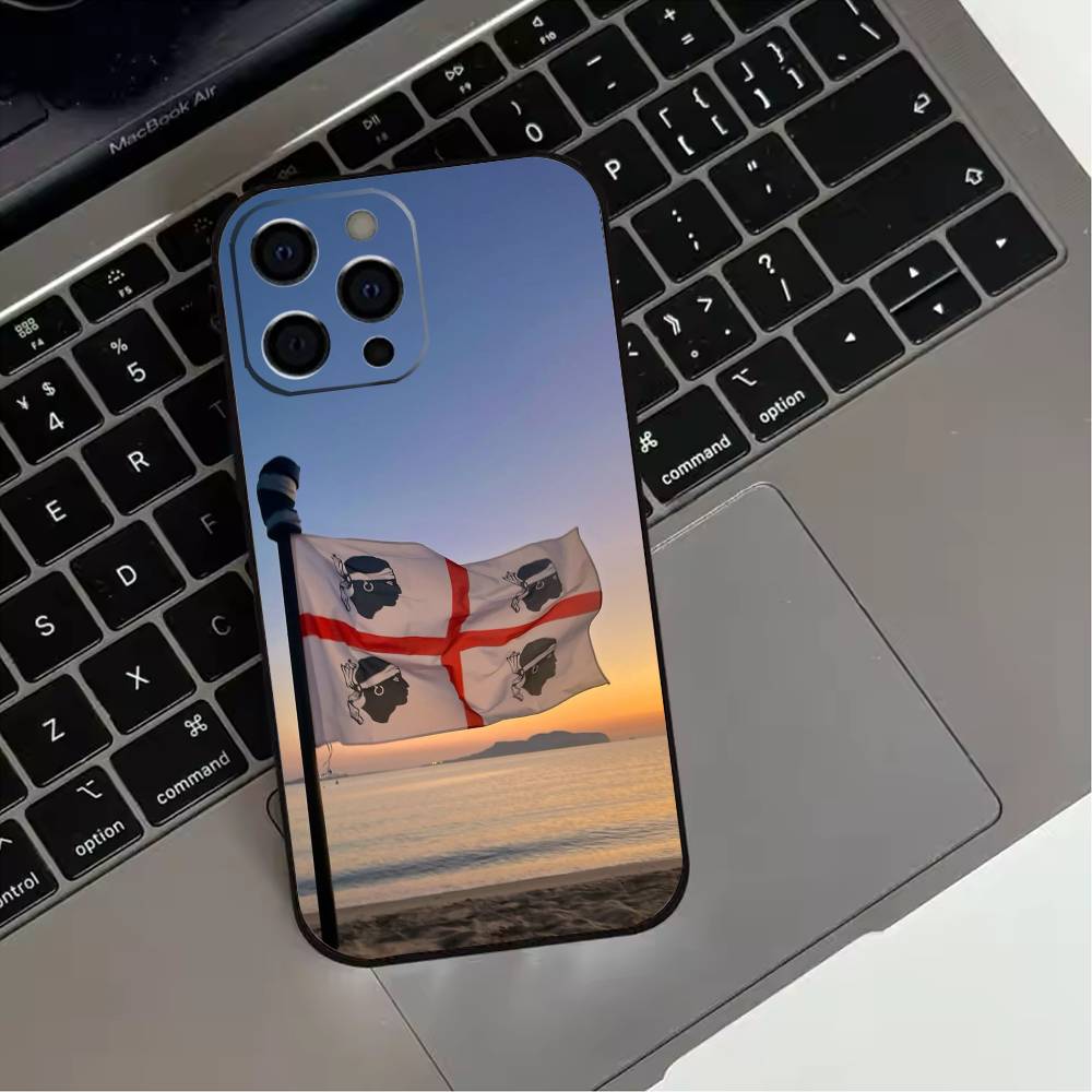 Флаг Сардинии КРУТОЙ Чехол для телефона Для iPhone 17,16,15,14,13,12,11 Plus,Pro Max,XS,Мягкий силиконовый черный чехол