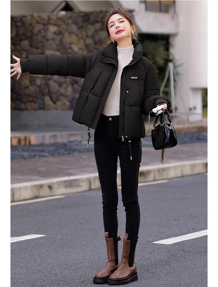 Women's Short Stand Collar Warm Windproof Winter Jacket