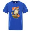 Sushi Chef Cat Cartoons Homens Tshirt Oversized Loose Clothes Street Cotton T Shirts Moda Camisetas Casual Brand Tshirt