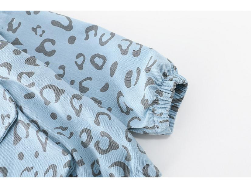 2024 Baby Spring Fashion Leopard Print Two-Piece Set for Toddlers - Stylish Stand-Up Collar for Boys & Girls