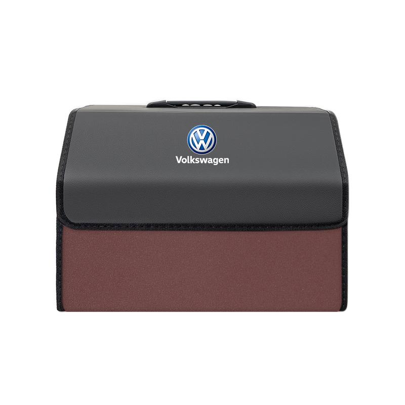 For VW Car Leather Storage Box Auto Trunk Organizer Bag Accessories For VW Golf Polo Tiguan Touran Jetta Passat CC T5 GTI Magotan Caddy