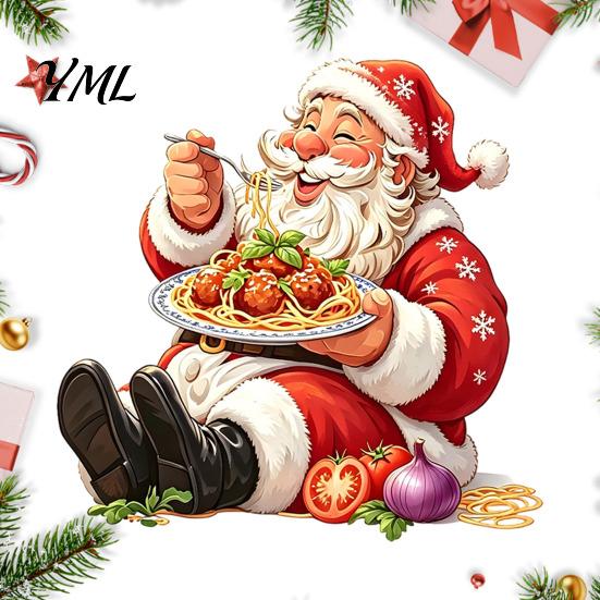 Easy to Apply Wall Murals Santa Claus Sticker, Waterproof PVC Decal, Removable Decorative Christmas Decor Festive Art for Glass Windows And