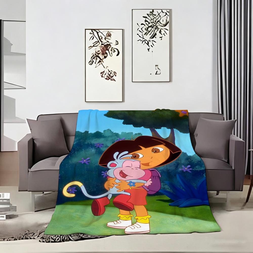 2D Рисованный Мультяшный D-Дора Исследователь Плед Легкий 240 г Фланелевое Одеяло Мягкое Нежное для Летнего Охлаждения