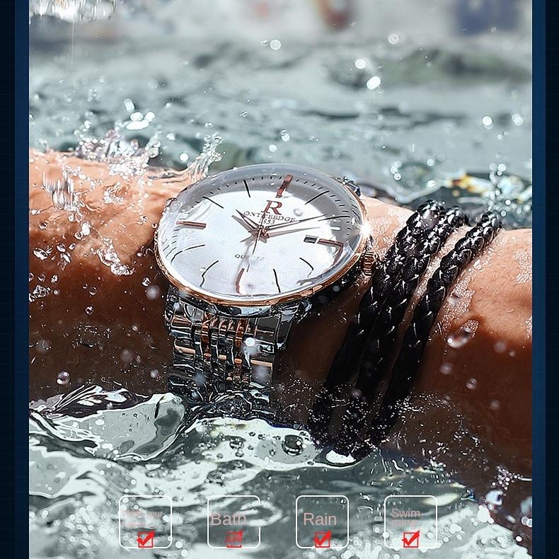 ONTHEEDGE Мужские часы Простые ультратонкие светящиеся водонепроницаемые механические часы