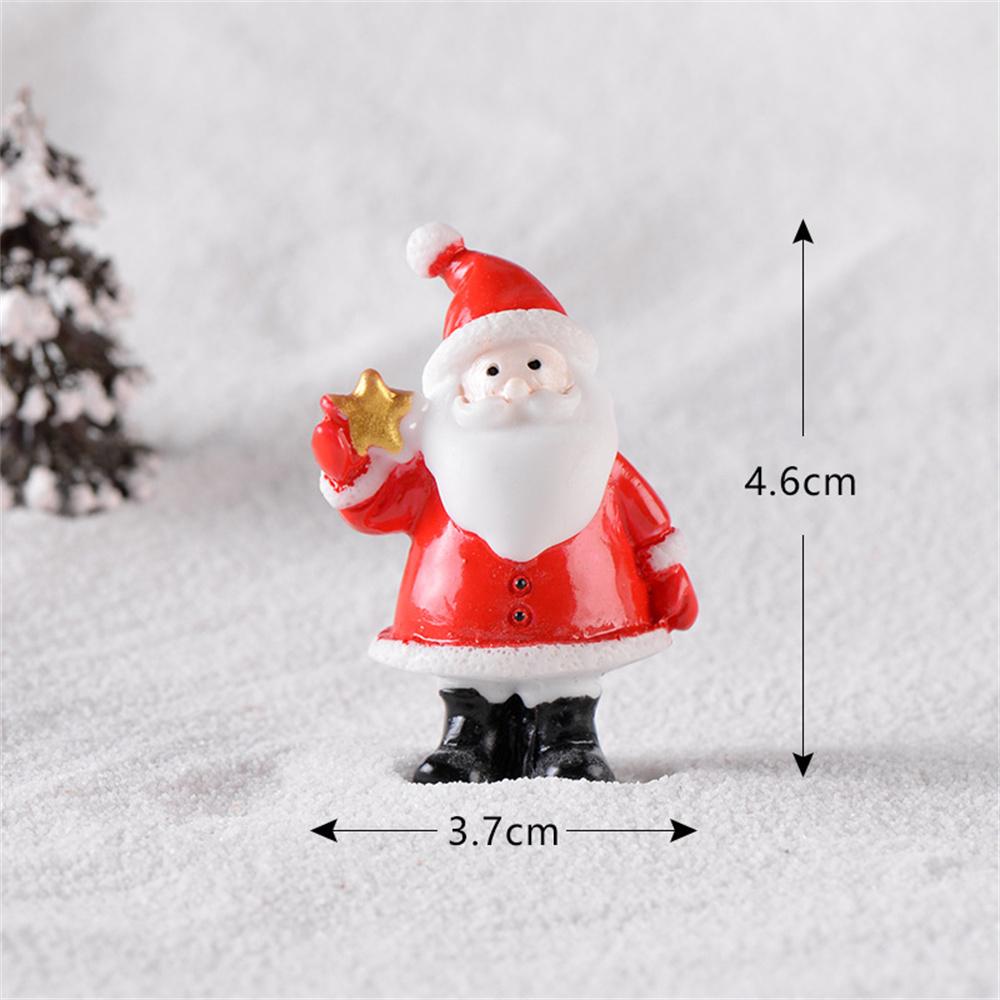 Christmas Resin Miniatures Figurines Santa Claus Snowman Elk Desktop Decor Ornaments Merry Christmas Decorations For Home 2023