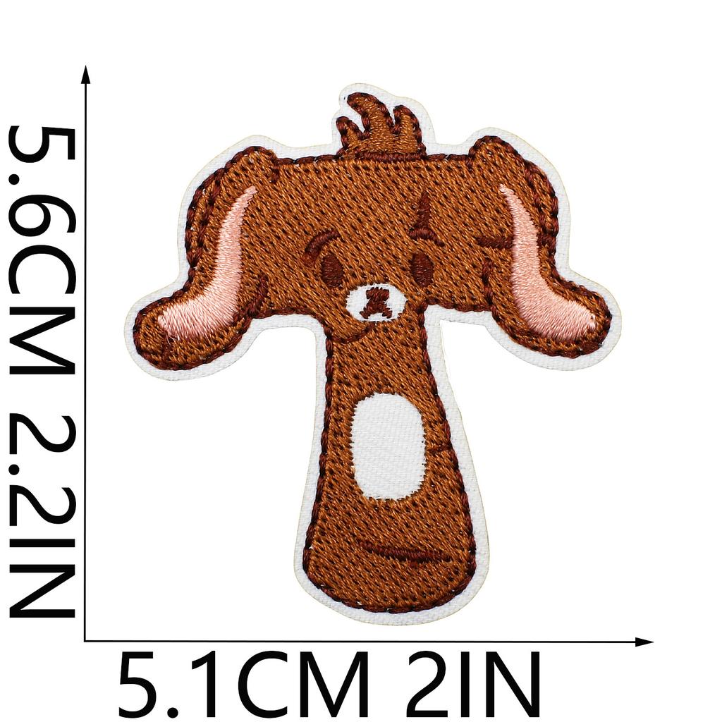Animated Kitten Embroidery Cloth Sticker, Clothes Bag Decoration, Puppy Letter Computer Embroidery Label, English Letter Patch Sticker