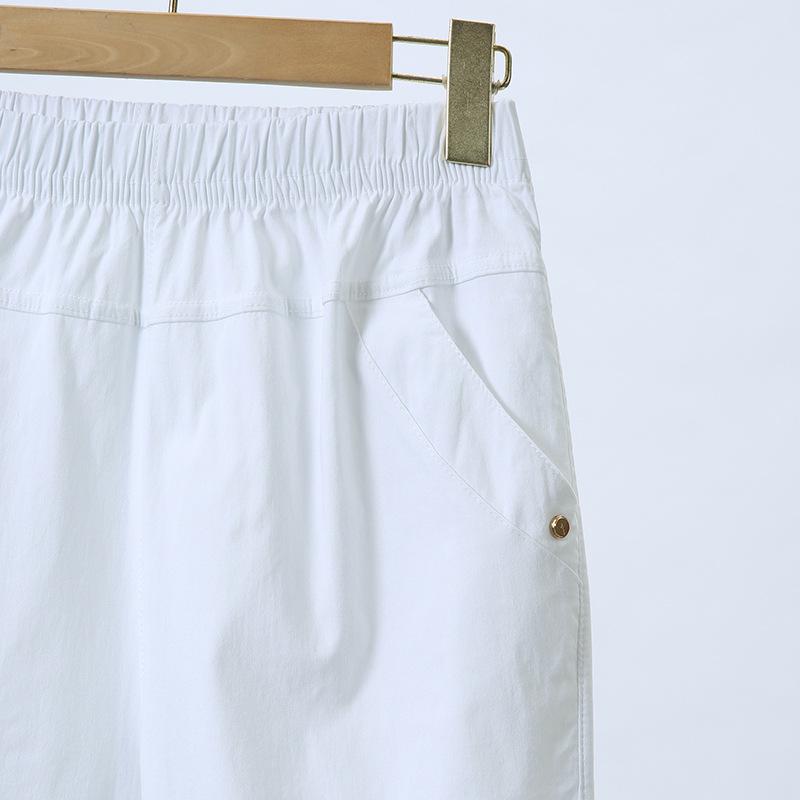 Elastic High Waist Cotton Capris for Middle-Aged and Elderly Women - Summer 2026 Casual Style for Young Mothers.