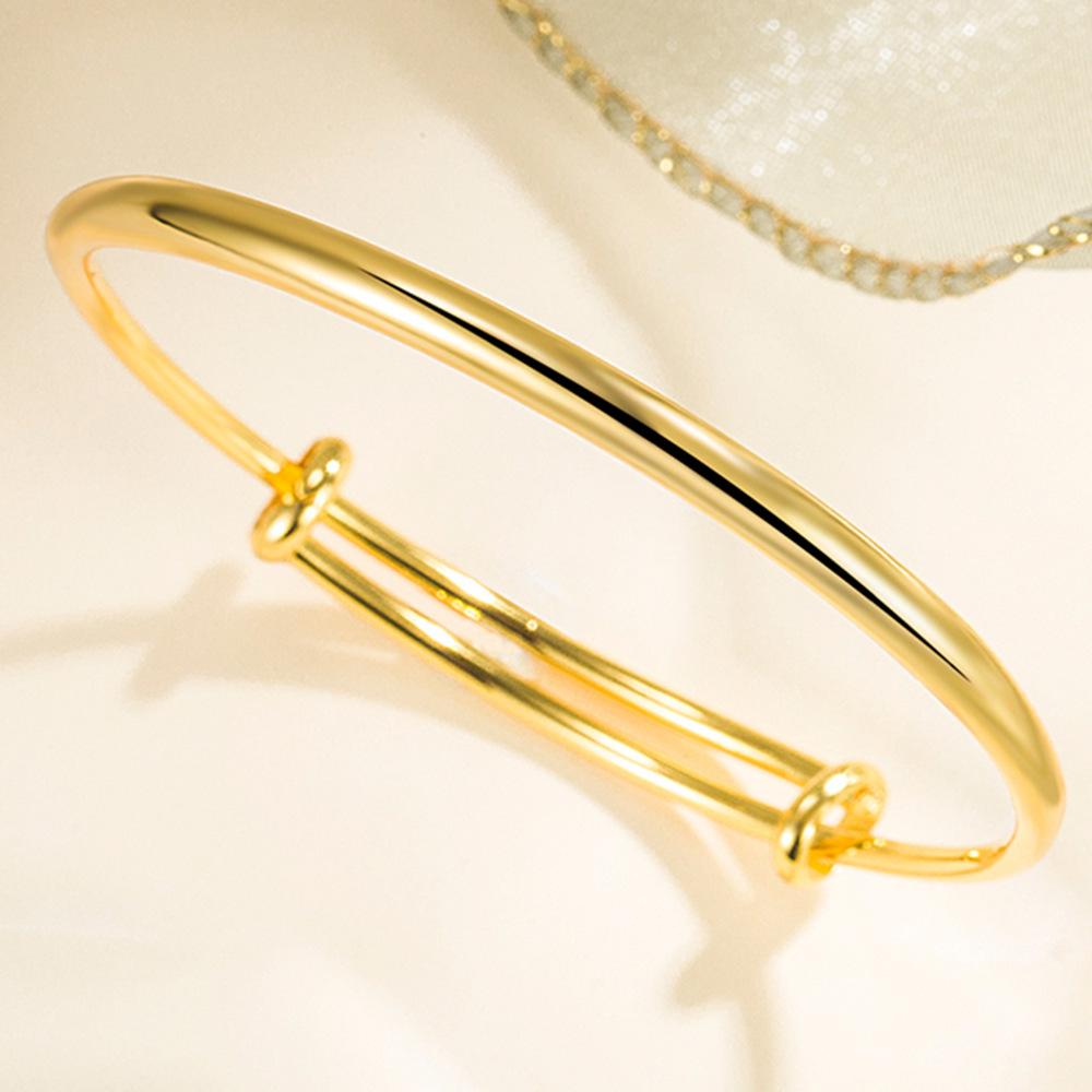 Yellow Gold Bracelet Glossy Golden Concubine Bracelet Classical Affordable Luxury Fashion Matching Women's Simple