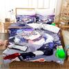 Kawaii Silver Wolf Honkai Star Rail Pattern Three Piece Bedding Set Luxury Comforter Set with Queen King  Including household go