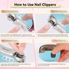4 in 1 Electric Nail Clippers,3 Speeds Automatic Nail Clippers with Nail
