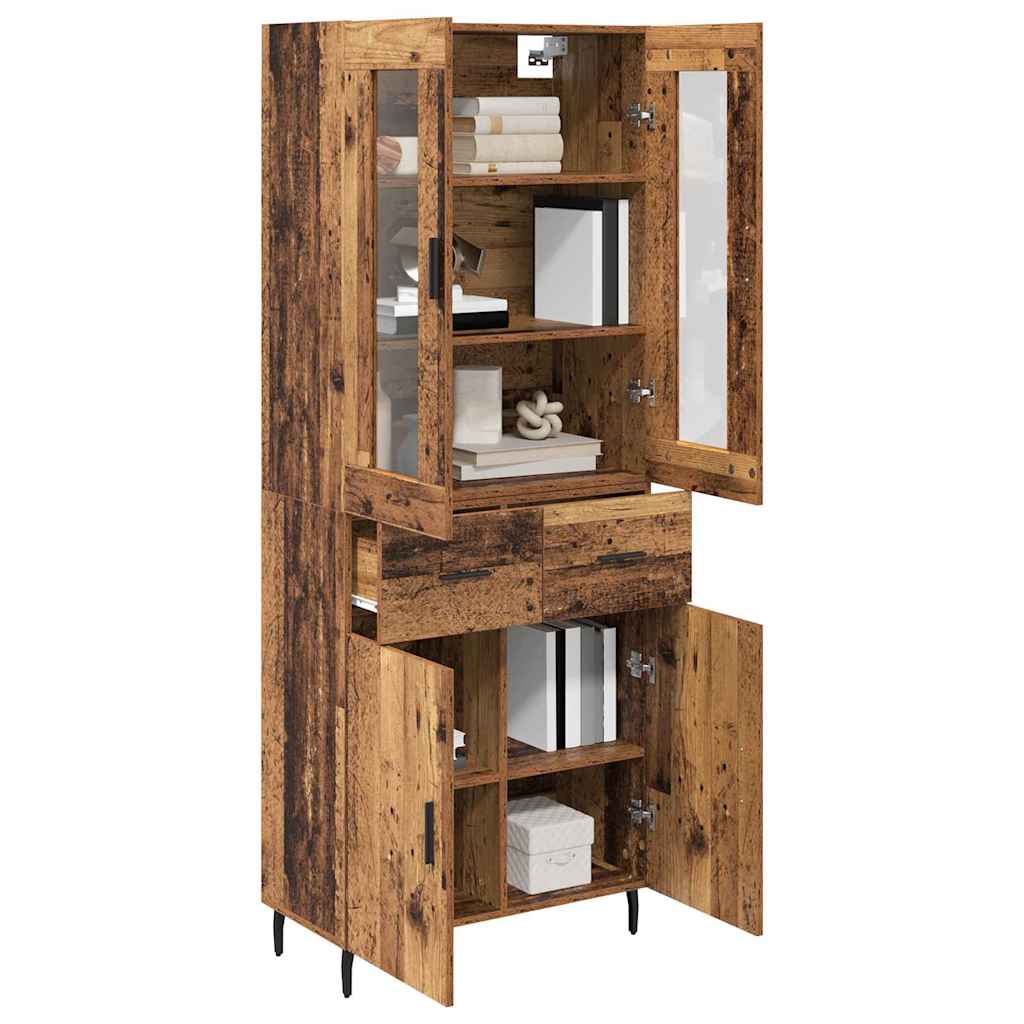 Highboard with Drawers 2 pcs Reclaimed Wood Effect Wood Based Material