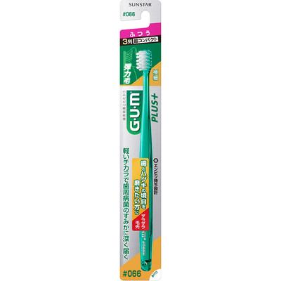 ГУМ. Зубная щетка Gum Plus № 066, 3 ряда, ультракомпактная. Обычно зубные щетки для лечения заболеваний пародонта. Используйте кончики щетинок, чтобы аккуратно прочесать