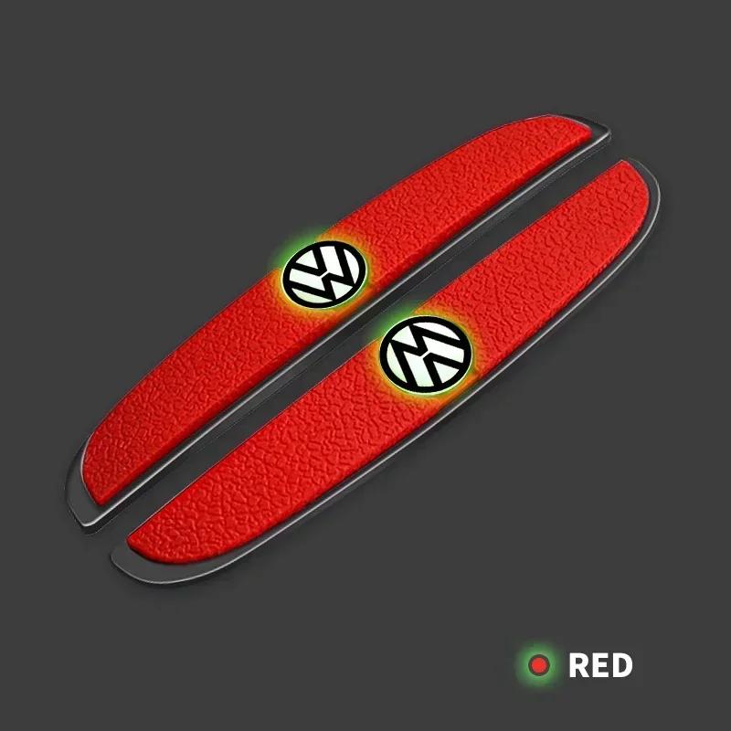 4pcs Rubber Bumper Strip Car Door Anti-Collision Emblem Sticker For VW GTI Polo Golf Passat Tiguan Arteon Touareg Taigo Caddy