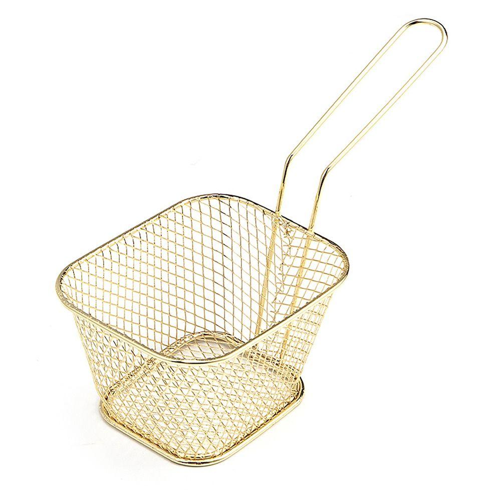 Stainless Steel Frying Basket Oil Separated French Fries Holder for Canteen Kitchen