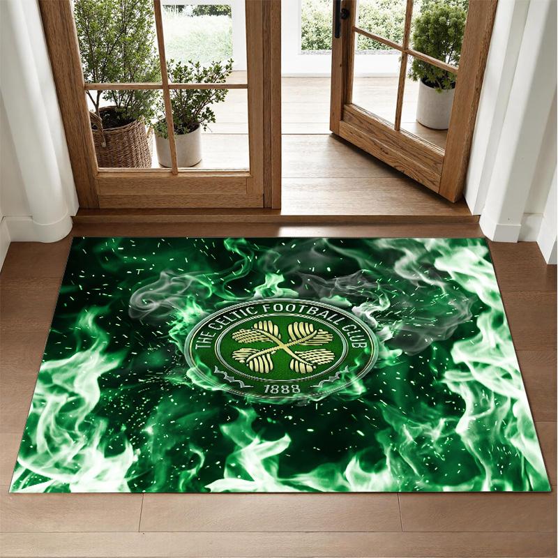 Коврик из кристаллического велюра с дизайном Celtic FC, мягкий декоративный коврик для спальни, прихожей