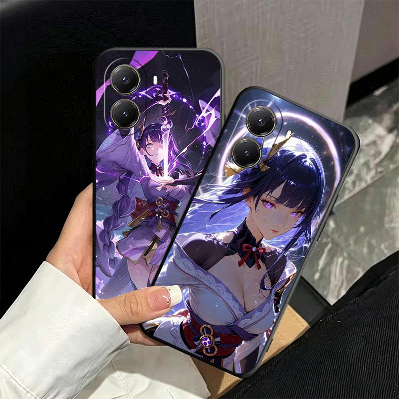 Мягкий чехол для телефона Genshin Impact Райдэн Сёгун для Xiaomi Poco X5 X6 X7 X8 Pro Max X3 F7 F8 Ultra M8 M7 M6 M5 Redmi 15 15C 14C 13C