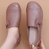 Shoes Single Shoes Soft Sole Comfortable Non-slip Medium Leather Shoes Flat Sole Medium the Elderly Women's Shoes Spring and Autumn Models