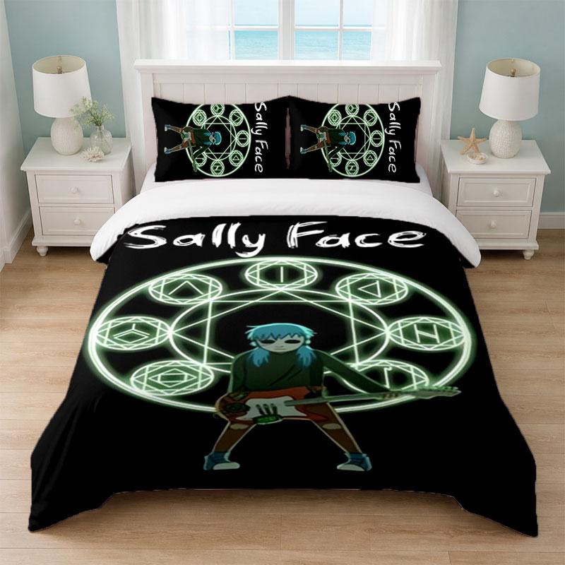 Sally Face Bedroom 3Pcs Bedding Set Soft Bed Sheet Pillowcases Home Bedding Decoration