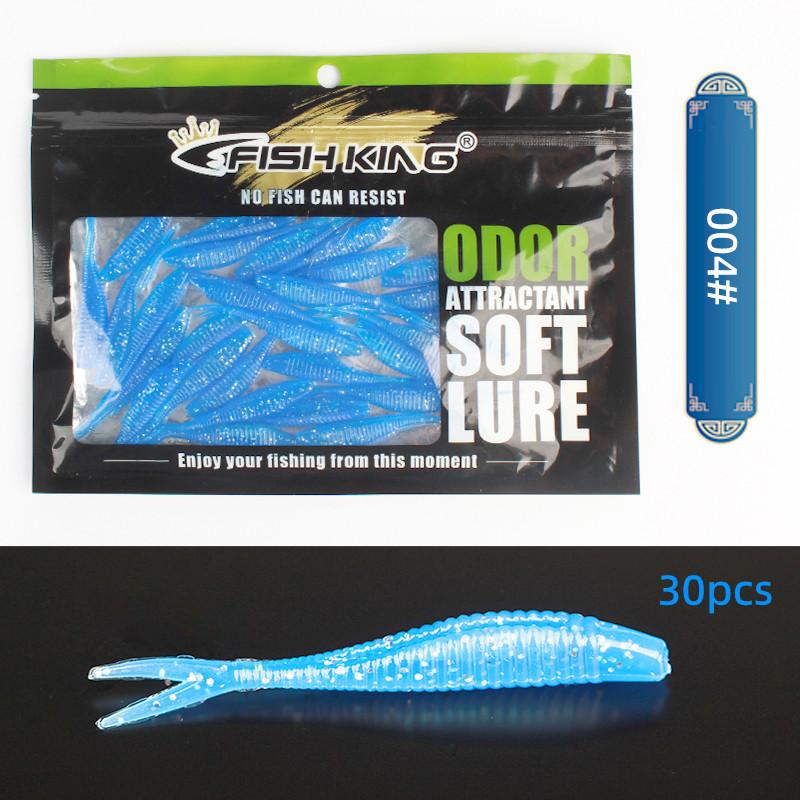 FTK 30 шт., приманка с ножничным хвостом, искусственная приманка, мягкая силиконовая приманка, пластиковая приманка для червячной отсадки