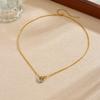 316L Stainless Steel Interlocking Circle Pendant Necklaces For Women Lady Minimalist Fashion New Trendy Jewelry Party Gift