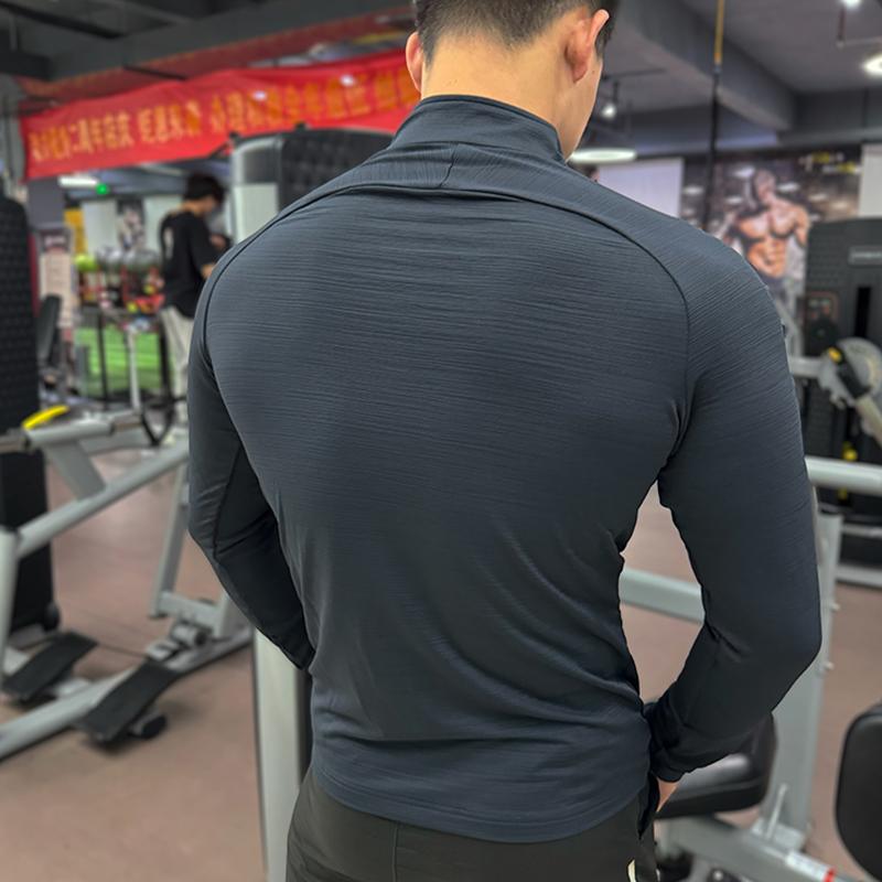 Men's Gym Tights Jacket Running Training Elastic Outerwear Outdoor Cycling Sweatshirt Dry Fit Breathable Compression Tops