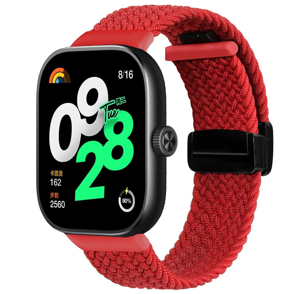 Эластичный плетеный магнитный ремешок для часов Redmi Watch 4, регулируемый тканый нейлоновый браслет-браслет для Xiaomi Mi Band 8 Pro