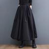 Women A-Line Skirt Elastic High Waist Lace-up Large Hem Maxi Skirt with