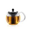 BODUM ASSAM Teapot, Tea Maker, 500ml, Silver, for Black Tea, Green Tea, Chinese Tea, Herbal Tea, and Fruit Tea, with Stainless Steel Filter and Glass