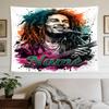 Bob Marley Reggae Music Artist Personalized Name Clear Pattern Tapestry, Wall Decor for Apartment, Studio and Photoshoot Backdrop