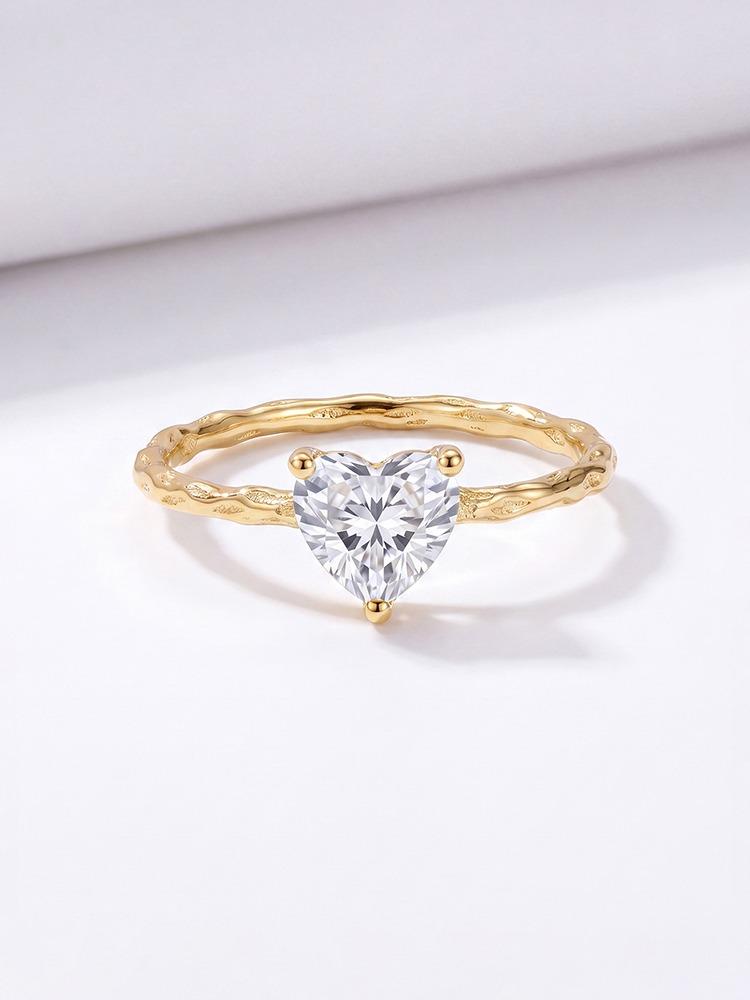 925 Sterling Silver Fashion Sparkling Heart Shape Zircon irregular Ring For Women Engagement Wedding High Quality Fine Jewelry