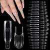 120pcs Clear Sandwich Dual Nail Form Rocket Shape Nail Form Mold Dual Nail Forms  for Builder Gel