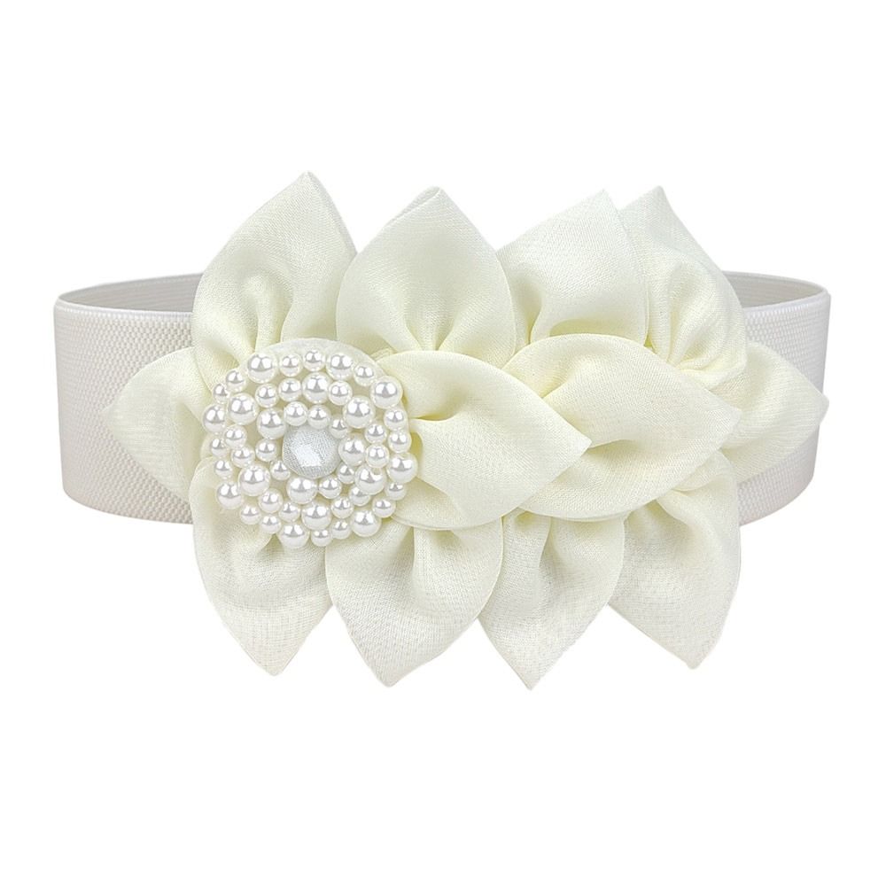 Повседневный эластичный пояс с цветочным украшением, модный пояс, женский пояс
