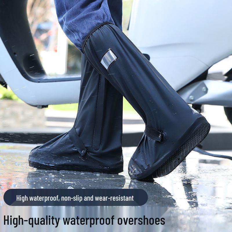 Водонепроницаемые нескользящие бахилы с высоким голенищем для мужчин и женщин - Утолщенные, износостойкие, пескозащитные для дождливых дней.