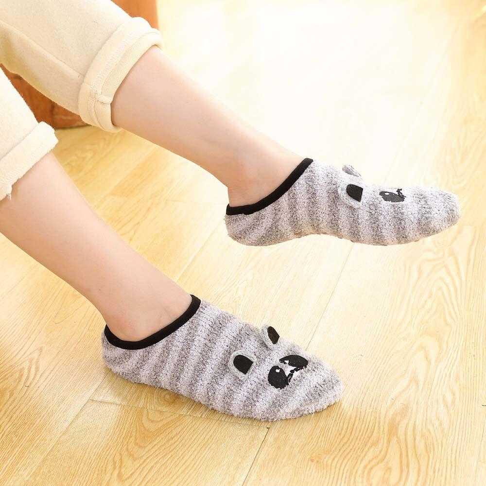 Mouse Coral Fleece For Girls Women Sleep Socks Winter Hosiery Korean Ankle Socks Floor Socks