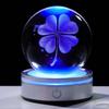 Kertari K9 Crystal Clover 3D Snow Birthday Gift for and Popular Cute Decorative Stylish Relaxing Crystal Ball with LED Light Ambient Wedding