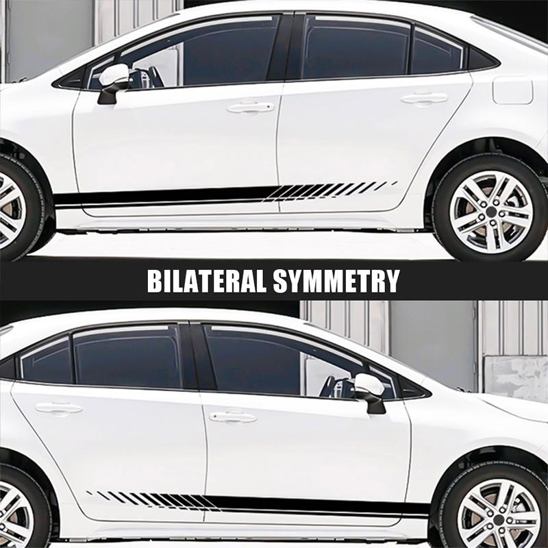 SEAMETAL Automobile 2Pcs/Set Racing Stripes Car-Styling Vehicle Body Side Decals Stickers Decoration