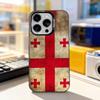 Чехол для телефона с картой и флагом Грузии для iPhone 17,16,15,14,13,12,11,Pro,XS,Max,Plus,Mini,SE4,E Черный Матовый Ударопрочный Чехол