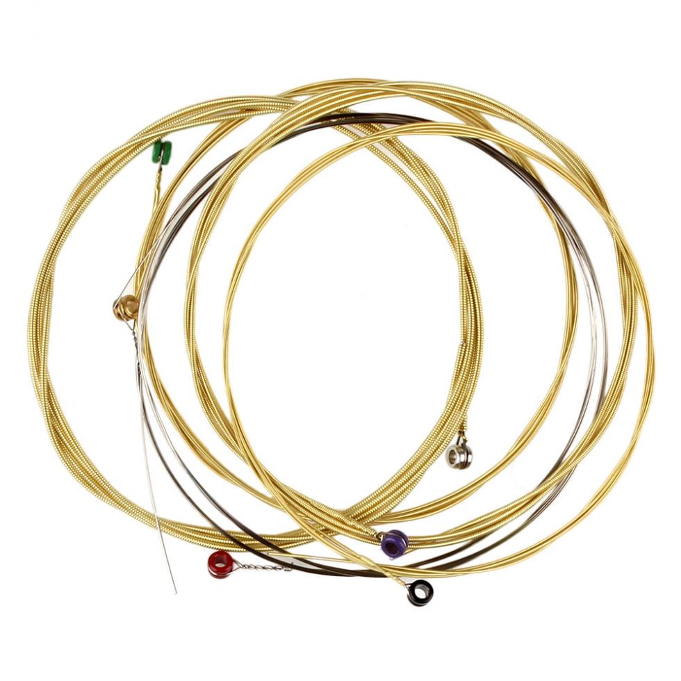 6 шт./компл. струны для акустической гитары 011-052, содержащие струны из фосфористой бронзы, полный яркий тон