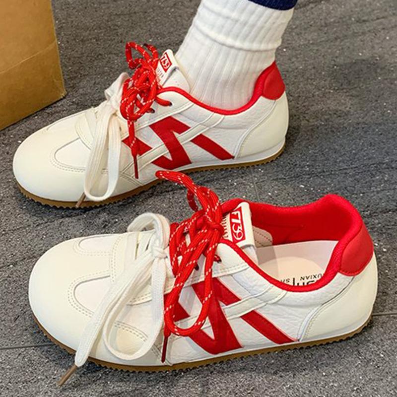 Fashion Autumn Korean Mix Color Sports Shoes Women 2025 Outdoor Non Slip Light Weight Sneakers Woman Lace Up Vulcanize Shoes Female