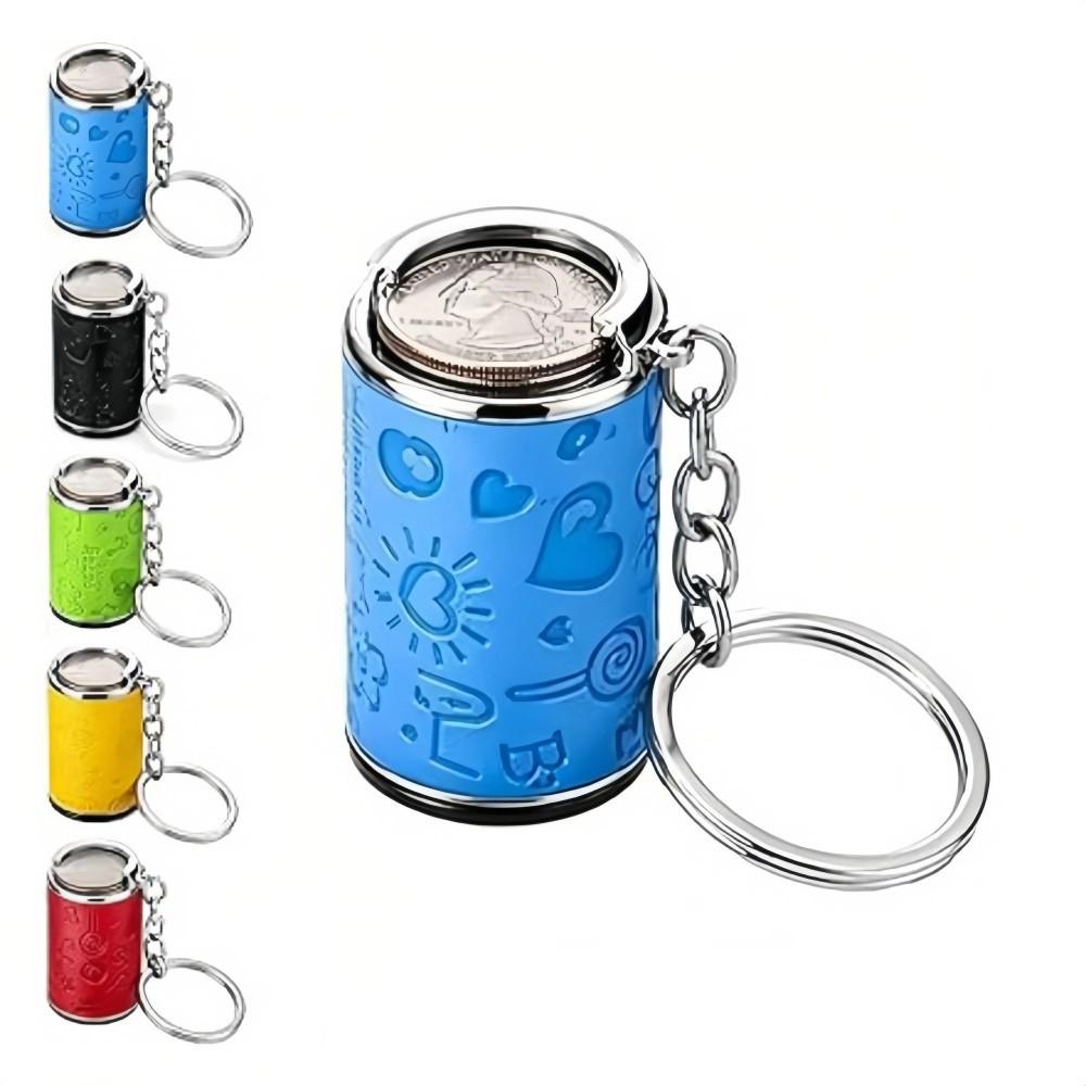 with Snap Closure Coin-holding Jar Keychain Press-type Coin Holder for Supermarket Cashier