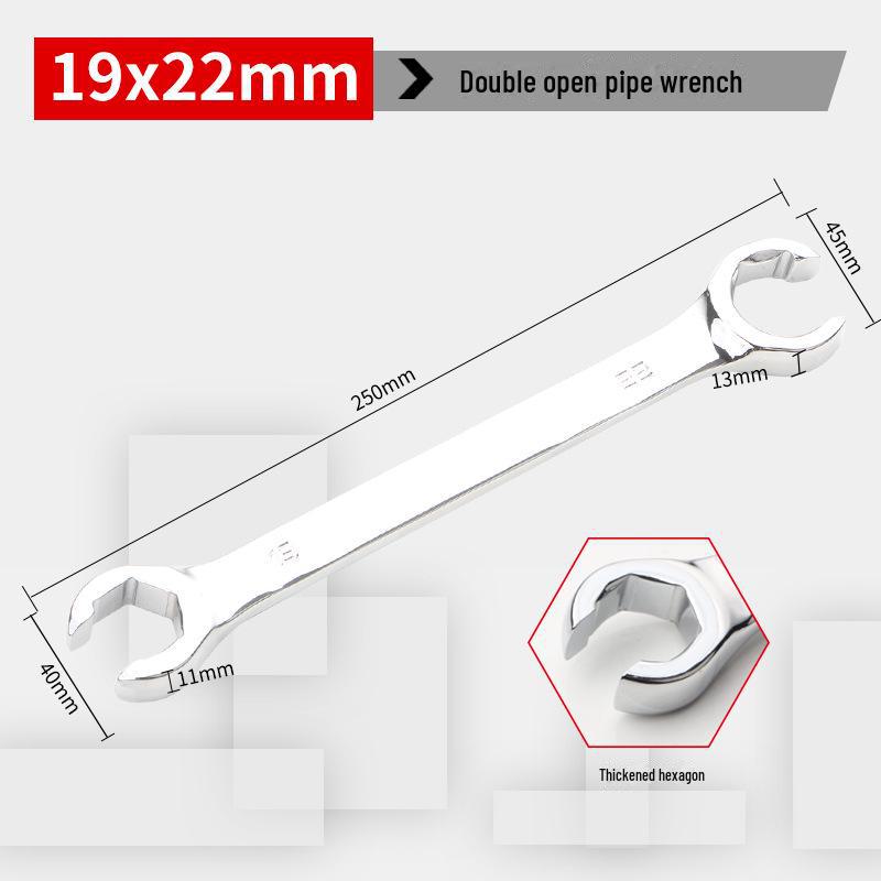 Двусторонний шестигранный гаечный ключ с открытым зевом для разборки масляных трубок высокого давления и тормозных трубок