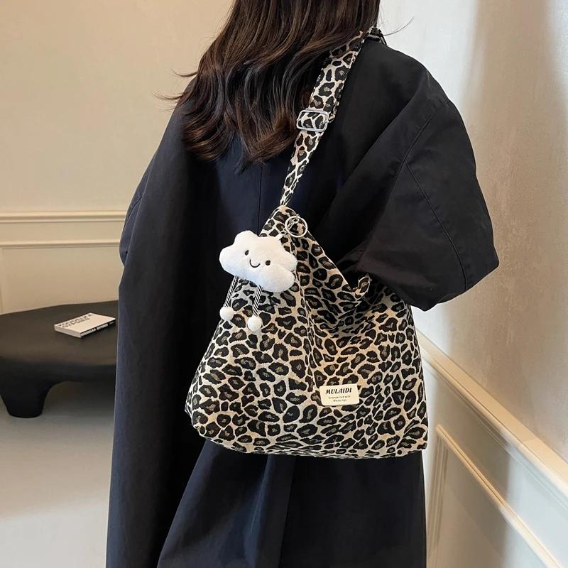 Leopard Print Women's Shoulder Bag  Large Capacity  Crossbody Bag  Fashion  Autumn  Winter
