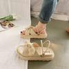 Fashion New Style Fairy Style Lady Summer Slippers Thick Platform Flat Sandals with Butterfly-Knot Summer Flip Flops Sandals Women Shoes