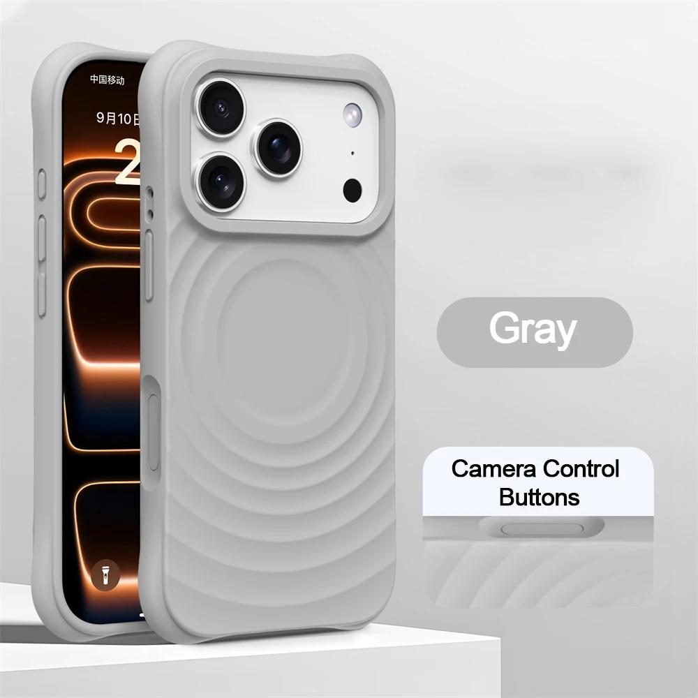 Волнистый Для Магнитного Чехла Для Для Iphone 17 Pro Max 16 1 14 Защита От Отпечатков Пальцев Защитная Камеры Управления Ударопрочный Мягкий Чехол