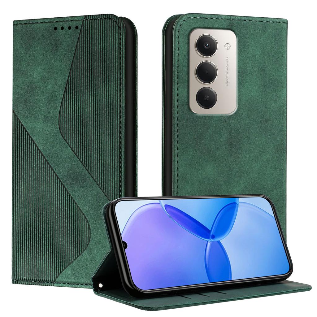 Для Xiaomi Redmi 15 5G (США) (171 мм)Xiaomi Redmi 15 4G (США) (171 мм) Чехол для телефона с покрытием Skin-touch, кожаный кошелек-кейс с подставкой