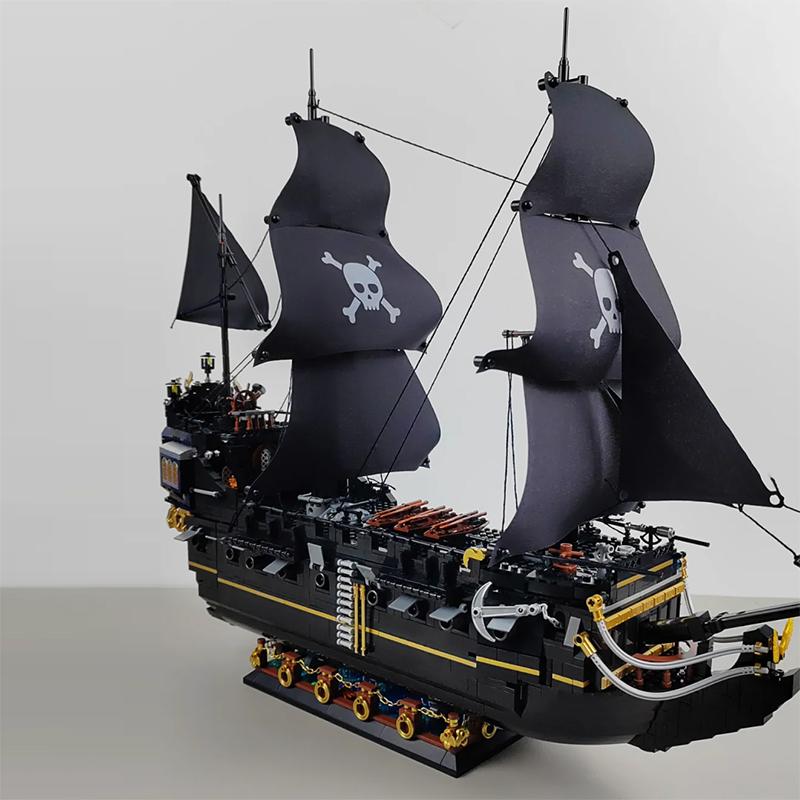 Креативные пираты Темный призрак корабль строительные блоки модель лодки Карибское приключение сборные кирпичи игрушка подарок для ребенка мальчик взрослый