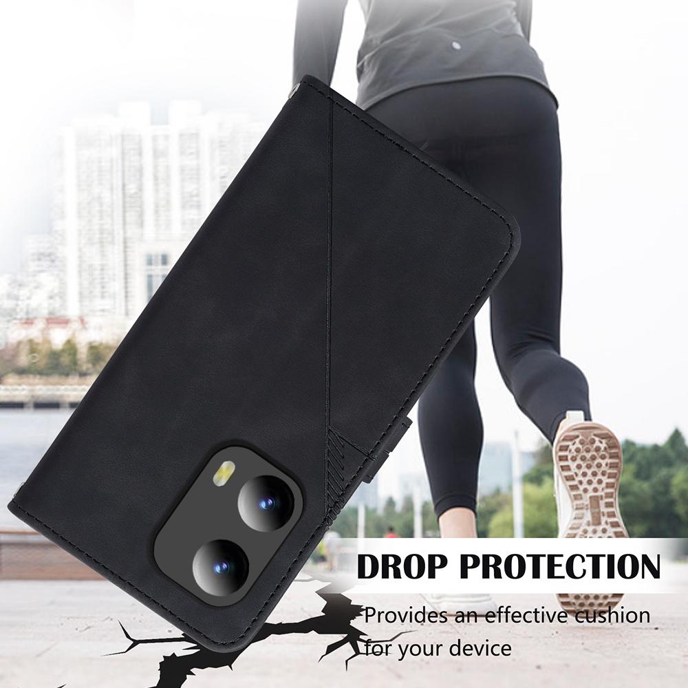 For Motorola Moto G Play 5G (2024)/Moto G 5G (2024) Leather Case with Hand Strap Wallet Stand Phone Cover