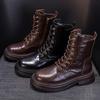 Ботинки Martin Boots с толстой подошвой, увеличивающие рост, кожаные туфли